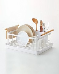 Yamazaki Home TOSCA Dish Drying Organizer Rack with Removeable Drainer Tray