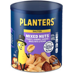 Planters Mixed Nuts, Less Than 50% Peanuts, 15 oz Canister, Assorted Variety