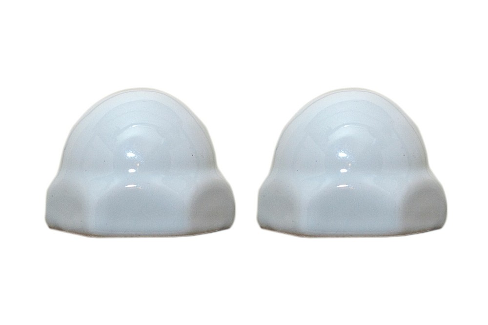 Porcher Replacement Ceramic Toilet Bolt Caps – Set of 2 – WHITE