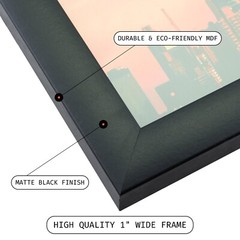 Craig Frames 1″ Wide Modern Black Poster Frames, Uncommon Sizes, 18×18 – 25×35
