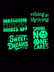 Glow In The Dark Vinyl Decals Positive Quotes Decor Large Size Lit Studios New