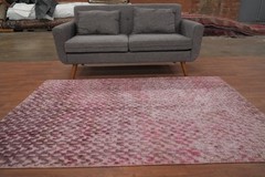 Pink Modern Abstract Area Rug 5×7 Handmade Wool Carpet for Any Room