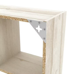 16.34 In. H X 23.98 In. W X 6.02 In. D Bleached Walnut Wood Mini Offset 4-Compar