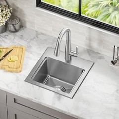 Delta Emery 15″ Drop-In Sink – SS, WorkFlow Ledge, Single-Certified Refurbished