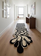 Wendy Morrison “Story” Melting Cream Runner – Luxury Abstract Hand-Tufted Wool