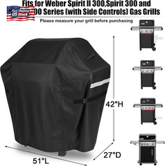 51 Inch Grill Cover for Weber Spirit 300 & Spirit 400 Series Grills, Heavy Duty