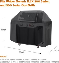 Grill Cover for Weber Genesis 300 Series, Grill Cover 60 Inch Water-Resistant…