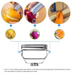 Stainless Steel Dual-Blade Vegetable Peeler & Julienne Slicer for Fruit & Veggie