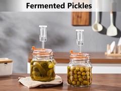 Square Fermentation Jar, 1 Liters Glass Fermenting Jar for Making Sauerkraut,…