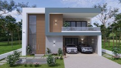 39×56 Feet House Plans 3d 12×17 Meter 6 Beds 8 Baths PDF File and (A4 Hard Copy)