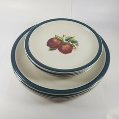 Apple Blossom Casuals China Pearl (4) Dinner 10.25″ and (4) Salad Plates 7.75″