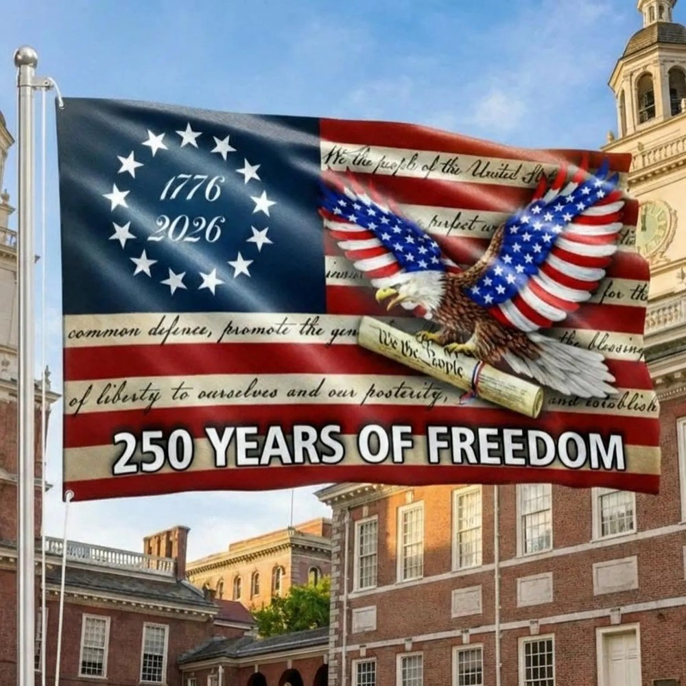 250 Years Anniversary Freedom 4th July Eagle US Flag (24*36 /36*60/ 48*72 Inch)