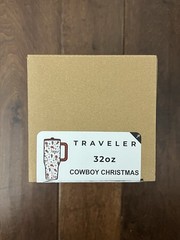 Hydrojug Cowboy Christmas Multicolor Red Traveler 32oz Tumbler Rare New IN HAND