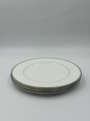 Waterford Fine China Kilbarry Platinum 10 3/4” Dinner Plates Set 4 White Japan