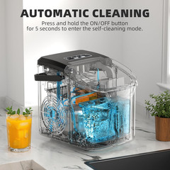Antarctic Star Countertop Ice Maker Machine, 8 Cubes in 6 Mins, 26.5 Lbs/Day, Se
