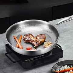 2026 New Titanium Hammered Pan Pro with Lid, Titanium Pans for Cooking -Durable