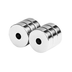 3/4 x 1/4 Inch Neodymium Rare Earth Countersunk Ring Magnets N52 (6 Pack)