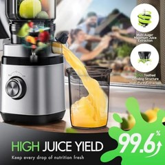 Cold Press Masticating Juicer Machine 350W Whole Fruit Slow Juicer Extractor