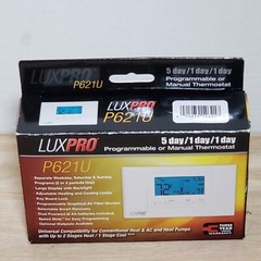 LuxPro P621U Thermostat for Heat & AC and Heat Pumps 2 Stages Heat 1 Stage Cool