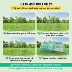 VEVOR Walk-in Greenhouse 20’x10’x7′ Hot Planter House Gardening Galvanized Frame