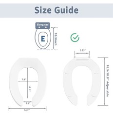 Commercial Toilet Seat Front Open, Toilet Seat Public 18.5 Inch Elongated