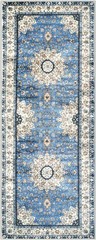 Blue Oriental Floral Medallion Runner Rug