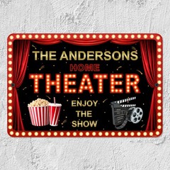 Custom Home Movie Theater Sign Personalized Cinema Room Metal Sign Wall Decor