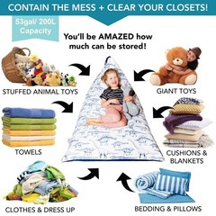 Original Stuffed Animal Bean Bag for Storage(No Filler) for Kids Teens & Adults