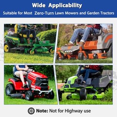 2 Pcs 13×6.50-6 Flat Free Lawn Mower Tire and Wheel, with 3/4″ Bearings & Extra