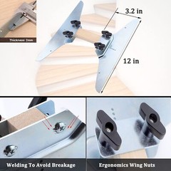 Zinc Plated Steel Stair Tread Gauge Template Tool – Measuring Jig for Stairs,…