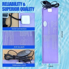 Smart Waterbed Heater with LED Digital Controller, 250W Waterbed Heating Pad for
