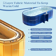 59” Portable Foldable Bathtub for Adults – Ice Bath Cold Plunge SPA Tub