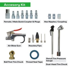 20pcs Hybrid Air Hose Kit, 3/8″ x 25-FT Premium Air Compressor Accessory Set