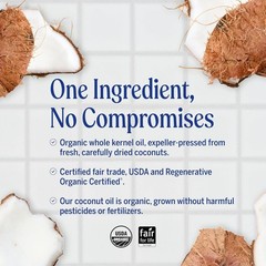 Dr. Bronner’s Organic Virgin Coconut Oil Whole Kernel Unrefined 30oz Fair Trade