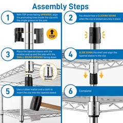 5 Tier Wire Shelving Unit Adjustable NSF Heavy Duty Metal Shelf Storage Rack
