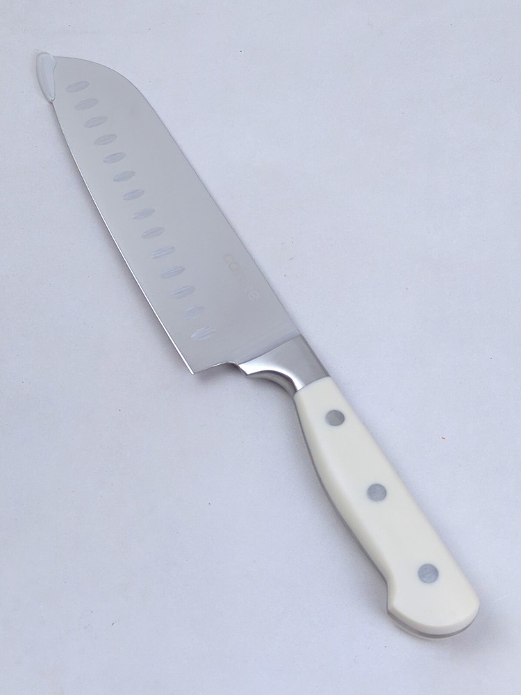 CAROTE 7″ SANTOKU Knife, HIGH-CARBON Steel Blade, Triple-Riveted CREAM Handle