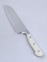 CAROTE 7″ SANTOKU Knife, HIGH-CARBON Steel Blade, Triple-Riveted CREAM Handle