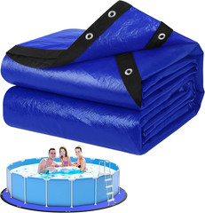 24FT Pool Ground Cloth, 12X12 Mesh Heavy Duty Pool Liner Pad with Anti-Aging PE,