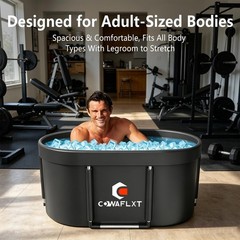 133 Gal XL Ice Bath Tub for Adults – Foldable Cold Plunge with Cover