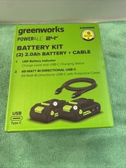 NEW Greenworks 24v 2PACK With C Cable battery Pack – Free Fast Ship