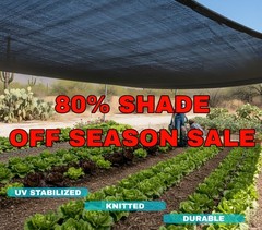 80% UV Sunblock Shade Cloth for Plant Cover Greenhouse Barn MANY SIZES