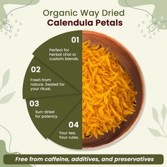 Organic Way Calendula Flower Petals – Herbal Tea | Kosher & USDA Certified