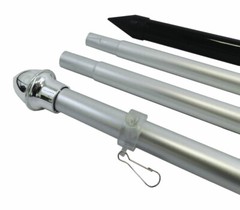 10ft Flag Pole Outdoor Aluminum In Ground Flag Pole 10′ Silver Flag Pole