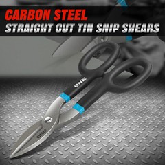 Heavy Duty Carbon Steel Straight Cut Tin Tinman Snip Sheet Metal Shears Scissors