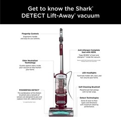 Shark Detect Lift-Away Upright Vacuum Pet-pro PowerFins Self-Cleaning Brushroll
