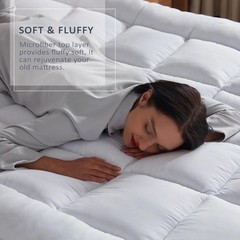 Extra Thick Mattress Topper 10cm/4 Inch Bounce Back Protectors Heavy Filling