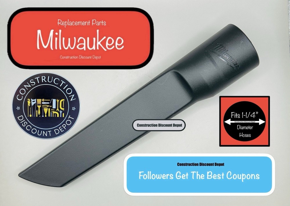 Milwaukee 31-01-0865 Replacement Vacuum Crevice Tool For 1-1/4″ Hose