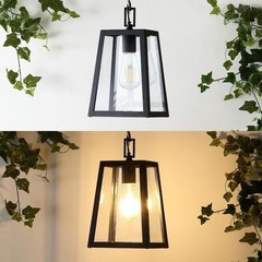 JONATHAN Y Glendale 6.75 in. Black/Clear Iron/Glass Outdoor LED Pendant Light