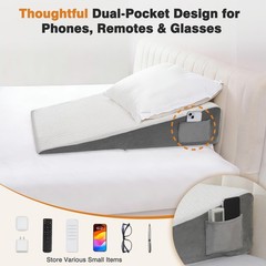 34″ Extra-Long Wedge Pillow, Back & Arm Support, Bed Wedge Pillow for Sleepin