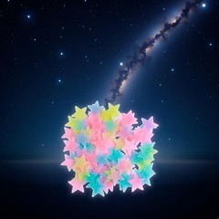 100Pcs Multicolor Glow in The Dark Luminous Stars Fluorescent Noctilucent